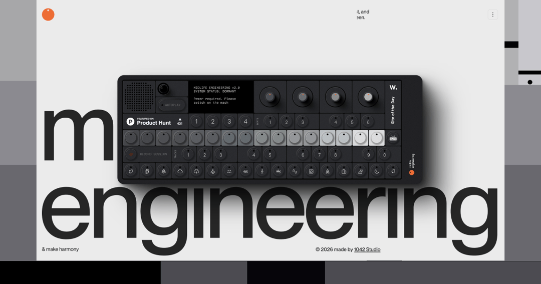 midlife engineering website homepage built with Framer