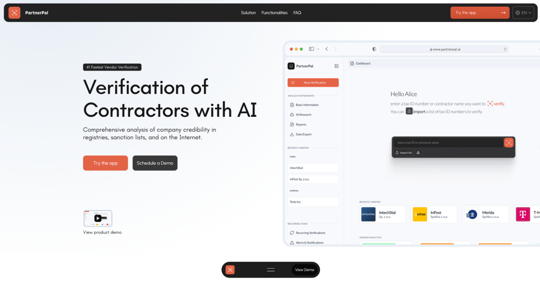 PartnerPal website homepage built with Framer