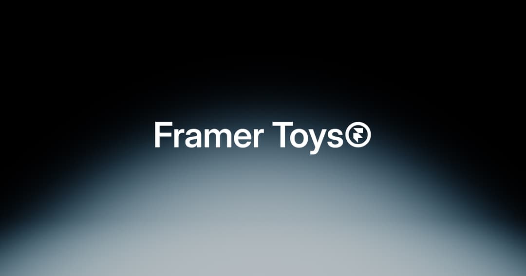 Framer Toys — Framer UI Library website homepage built with Framer