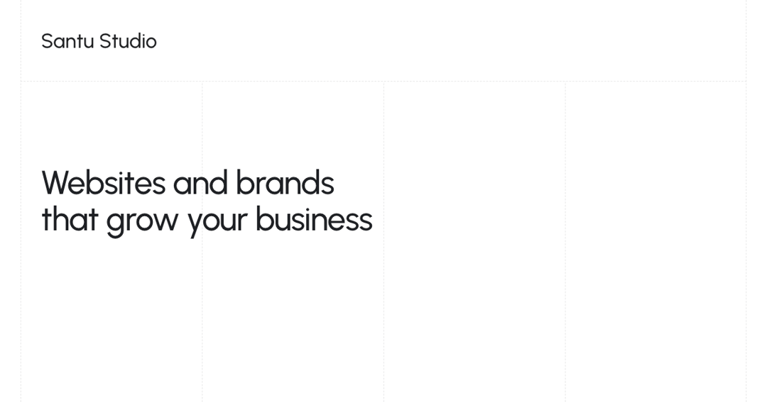 Santu Studio website homepage built with Framer