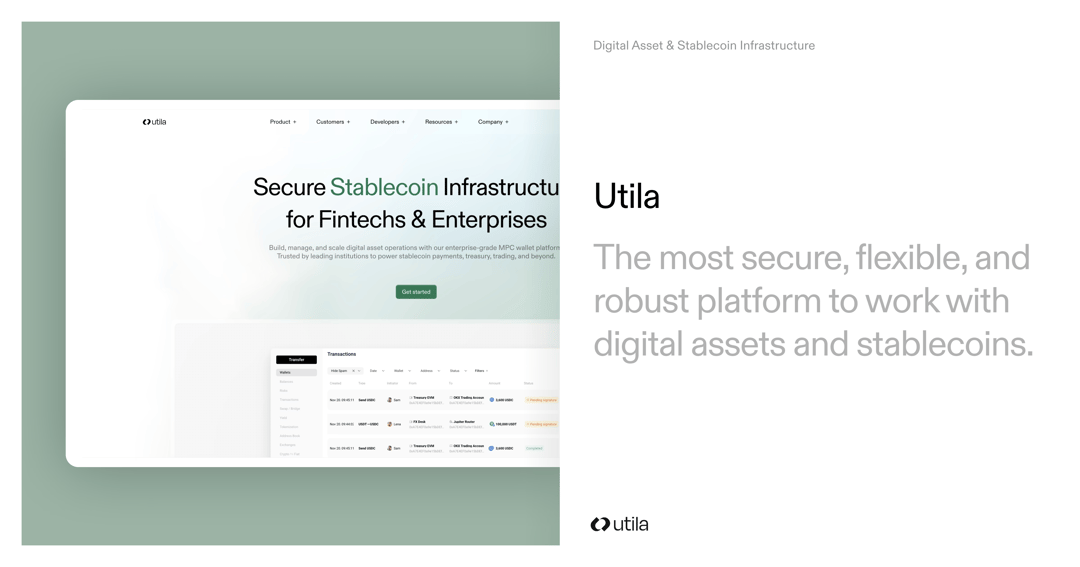 utila website homepage built with Framer