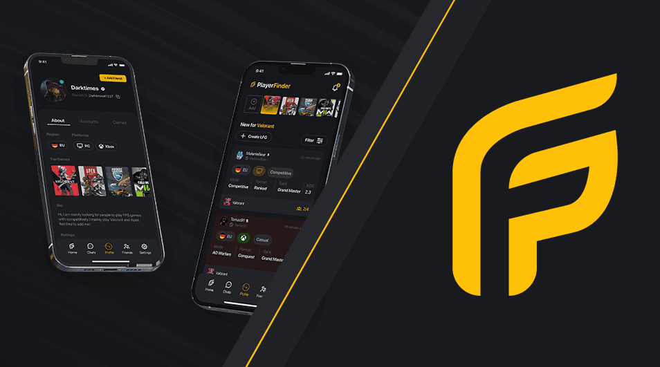PlayerFinder website homepage built with Framer