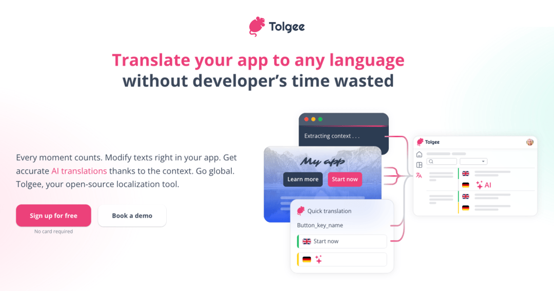 tolgee website homepage built with Framer