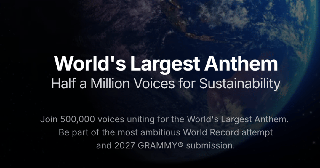 worldrecordanthem.com website homepage built with Framer