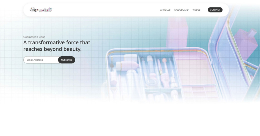 The Cosmetech Case website homepage built with Framer
