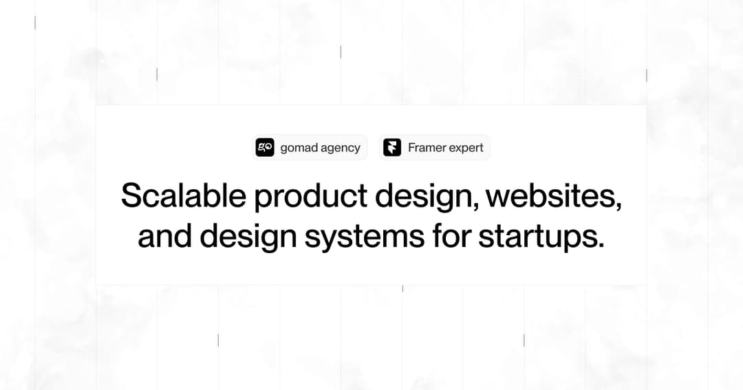 Gomad Agency website homepage built with Framer