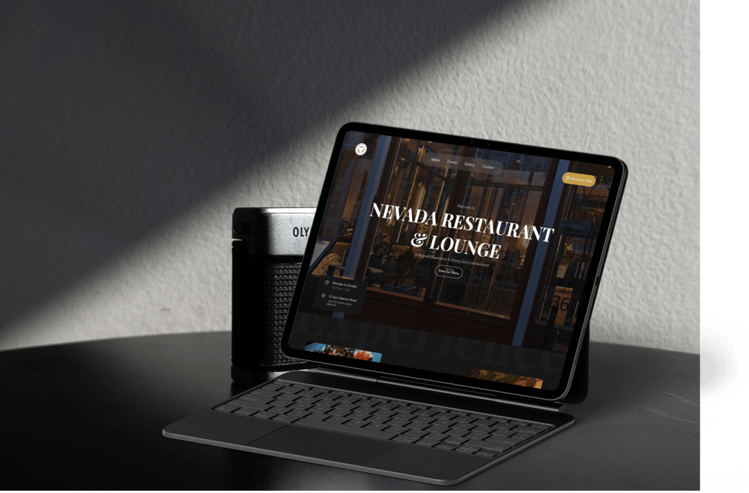 Nevada Restaurant website homepage built with Framer