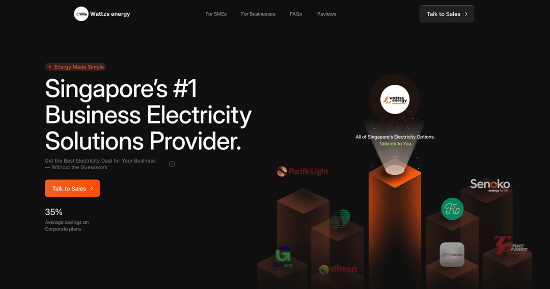 wattz energy website homepage built with Framer