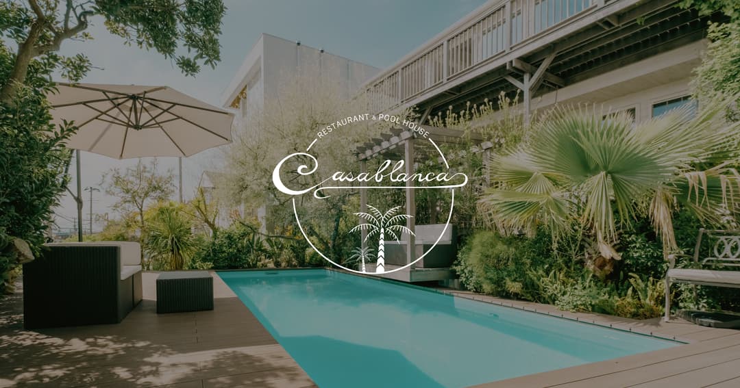 Casablanca Poolhouse website homepage built with Framer