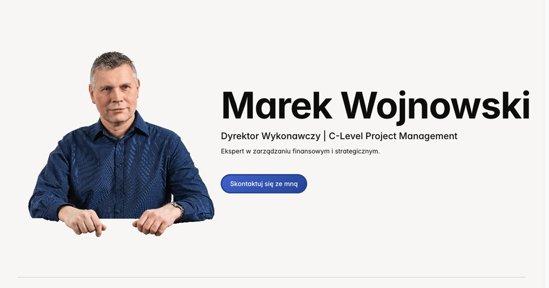 Marek Wojnowski website homepage built with Framer