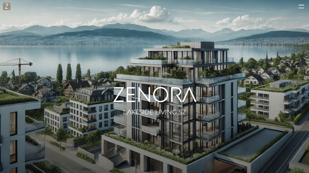 ZENORA Real Estate website homepage built with Framer