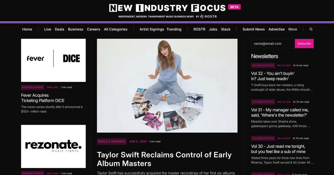 newindustryfocus.com website homepage built with Framer