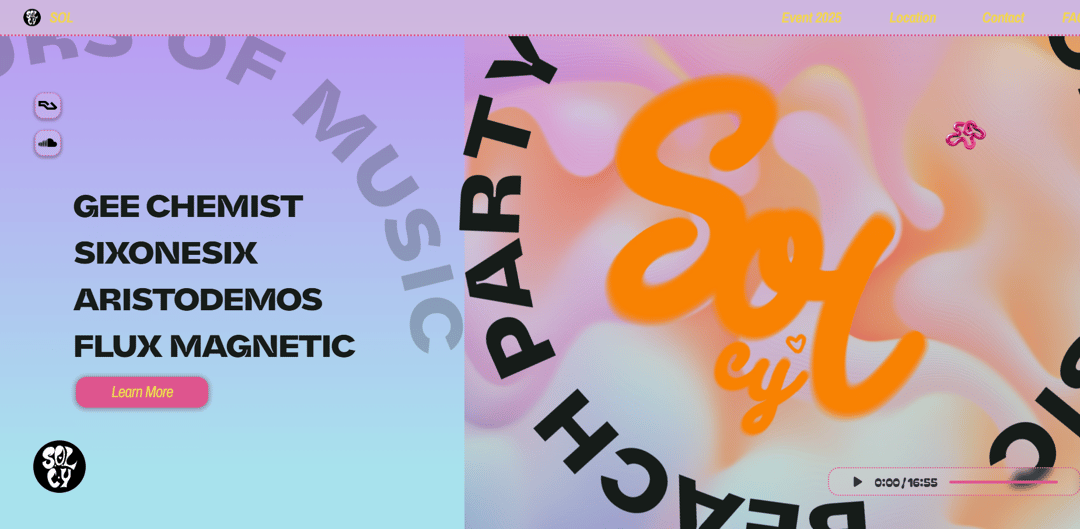 Summer Of Love Cyprus Festival website homepage built with Framer