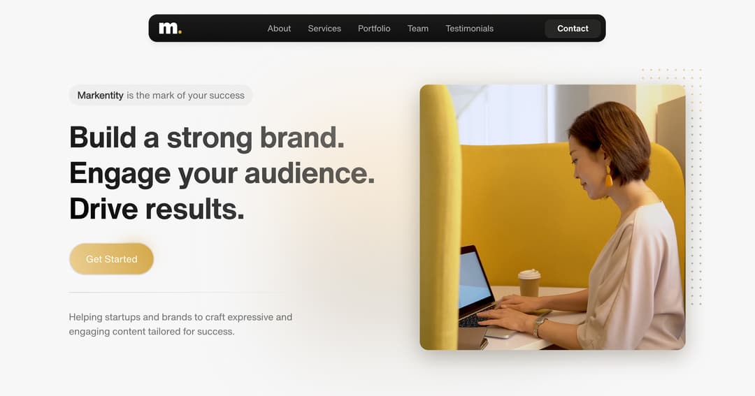 Markentity website homepage built with Framer