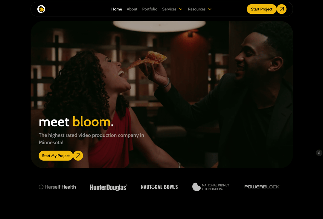 Bloom Creativ website homepage built with Framer