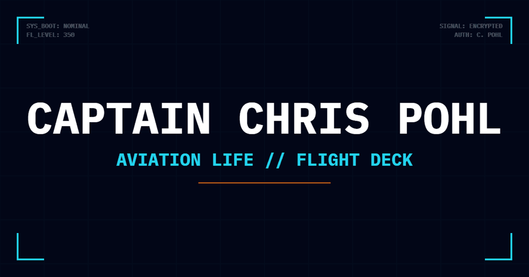 Captain Chris | Pilot & Influncer website homepage built with Framer