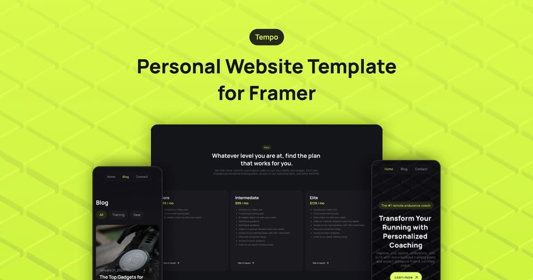DML Trainer website homepage built with Framer