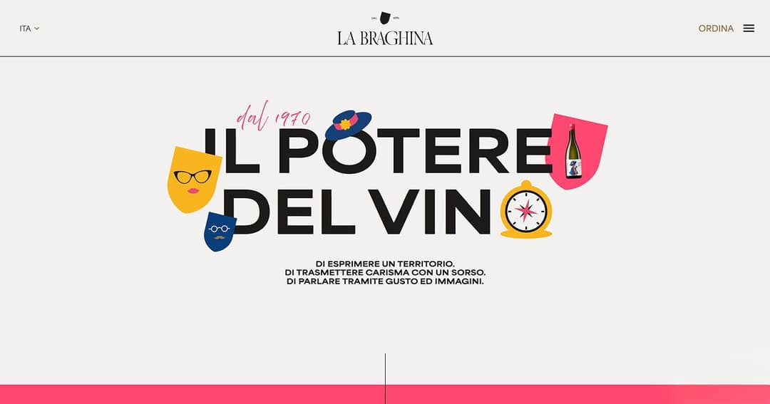 La Braghina Wines website homepage built with Framer