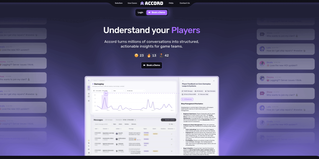 Accord - AI Community Analyst website homepage built with Framer