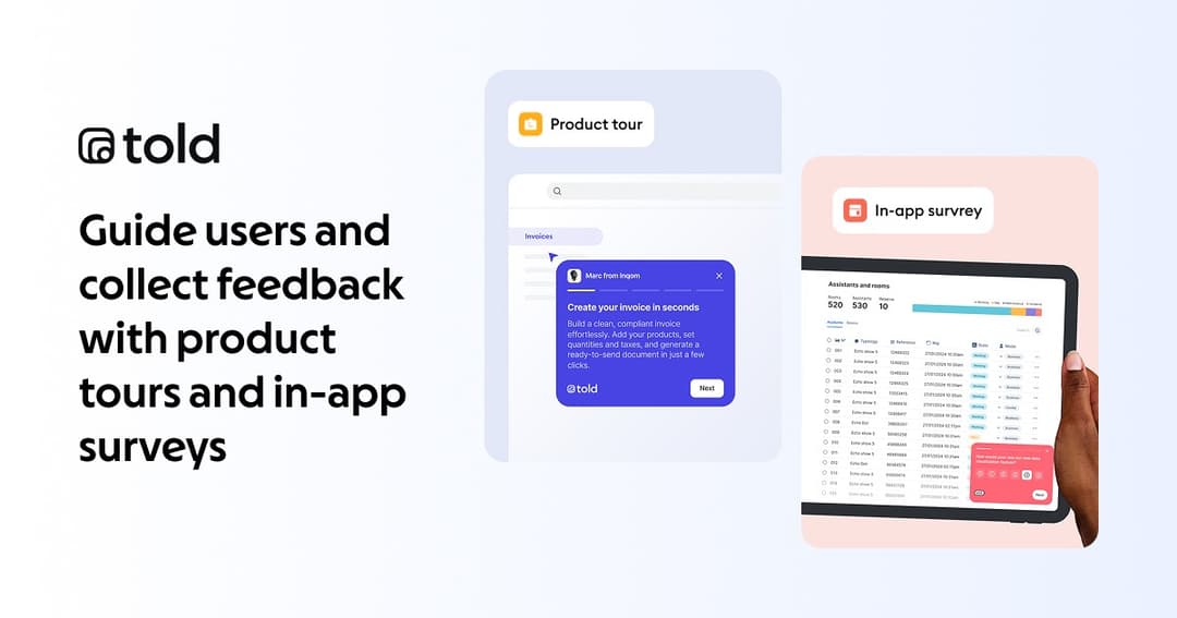 told website homepage built with Framer