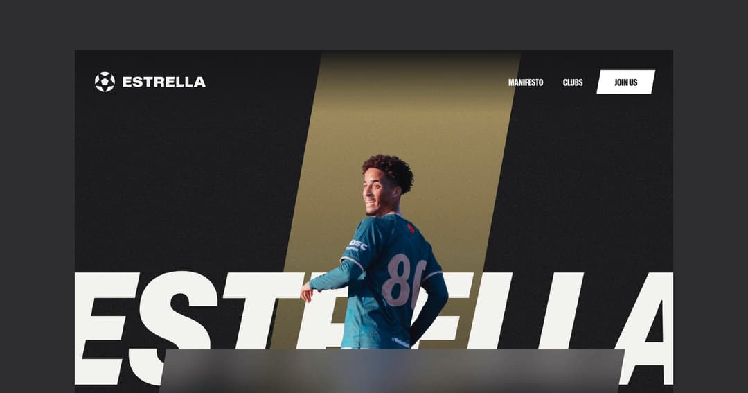 Estrella Football Group website homepage built with Framer