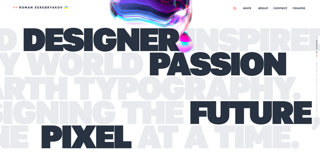 roman-loves.design website homepage built with Framer