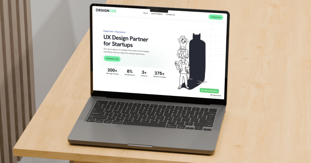 Designcoz website homepage built with Framer