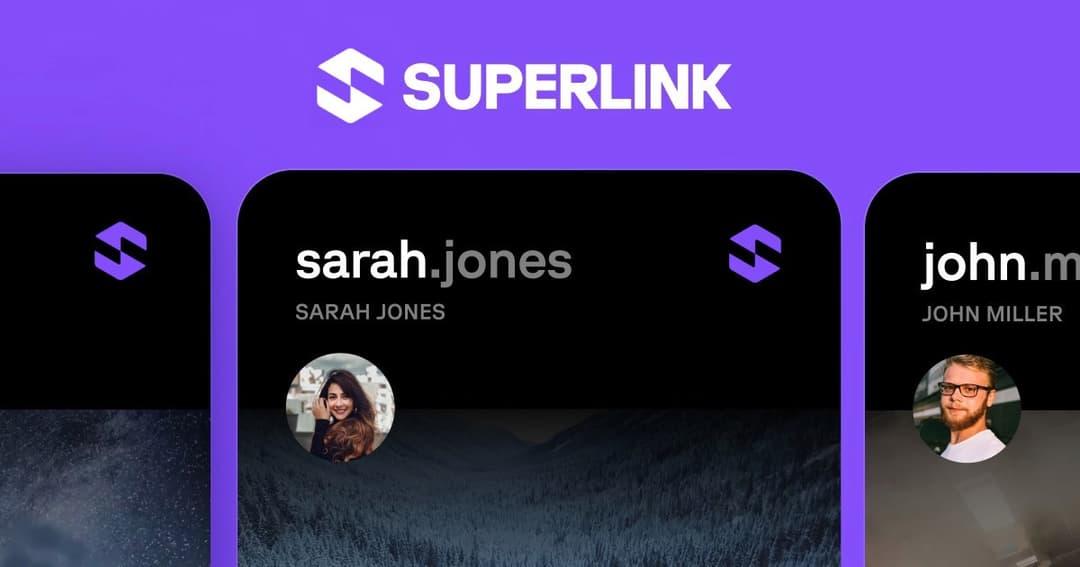 superlink website homepage built with Framer