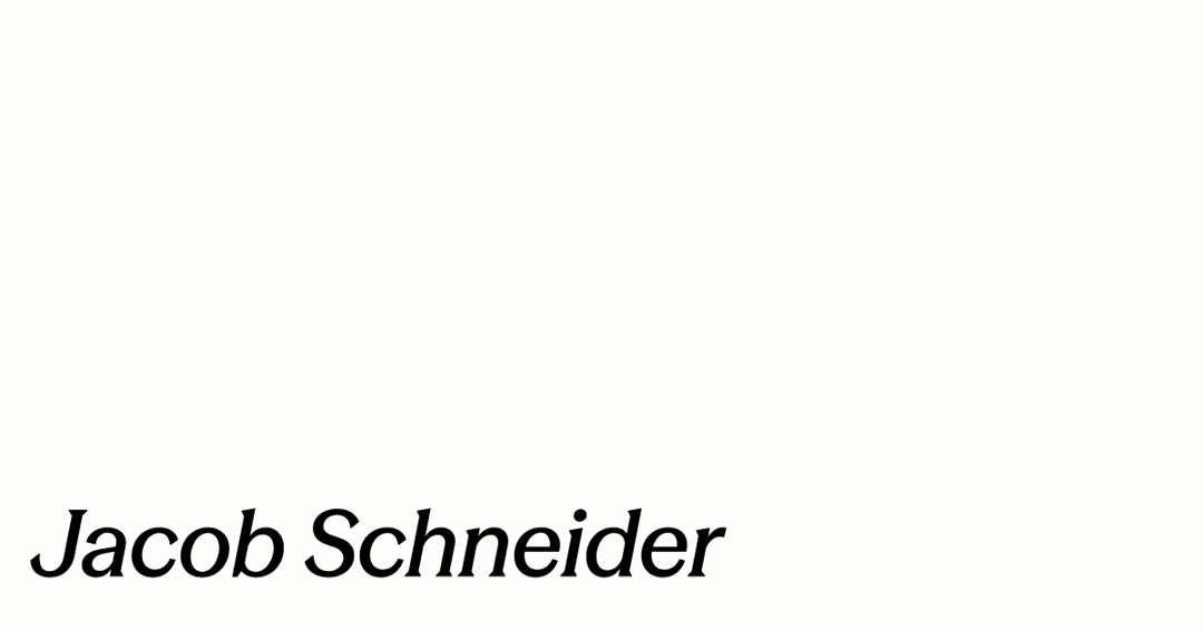 Jacob Schneider Design website homepage built with Framer