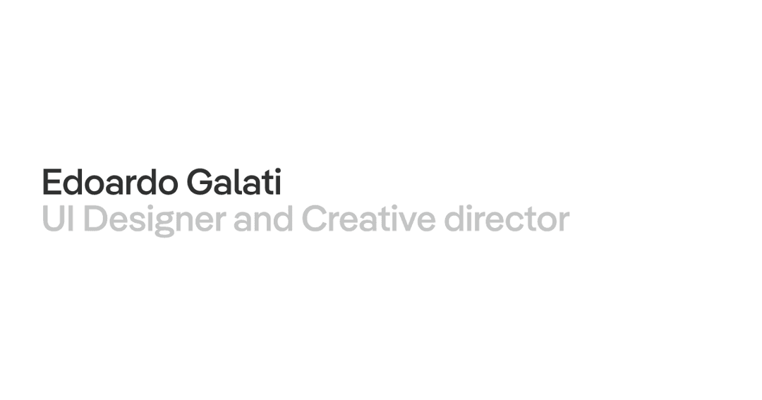 Edoardo Galati website homepage built with Framer
