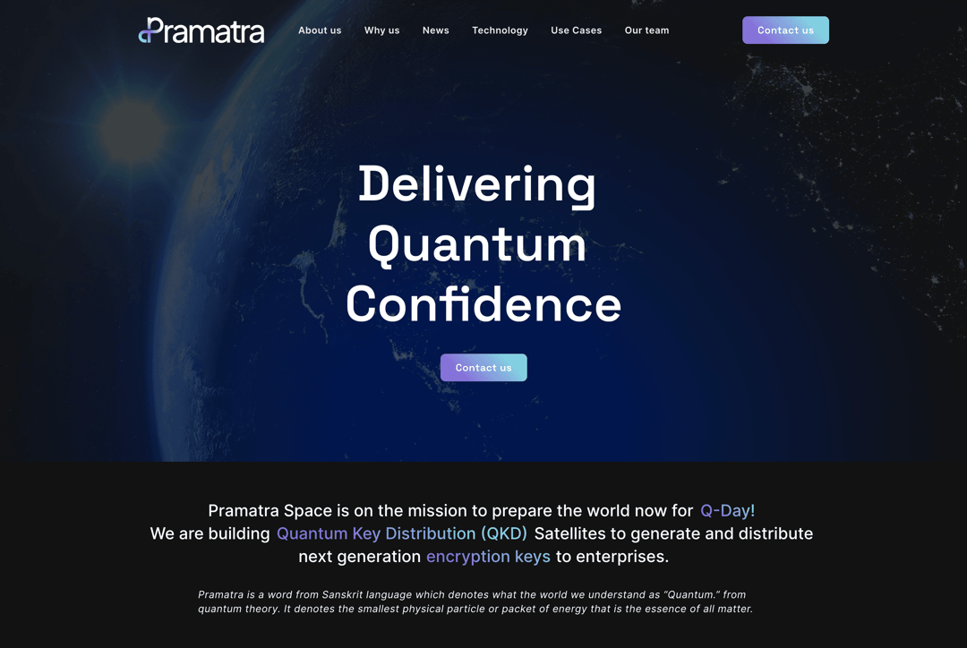 Pramatra Space  website homepage built with Framer