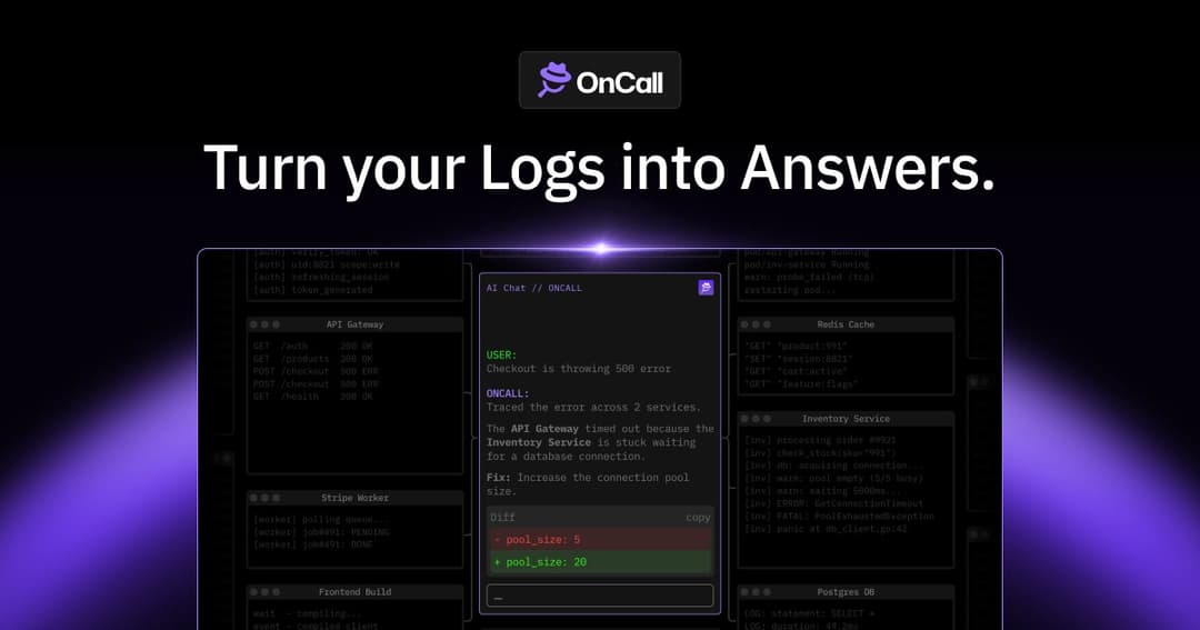 OnCall  website homepage built with Framer
