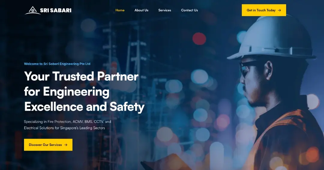 Sri Sabari Engineering website homepage built with Framer
