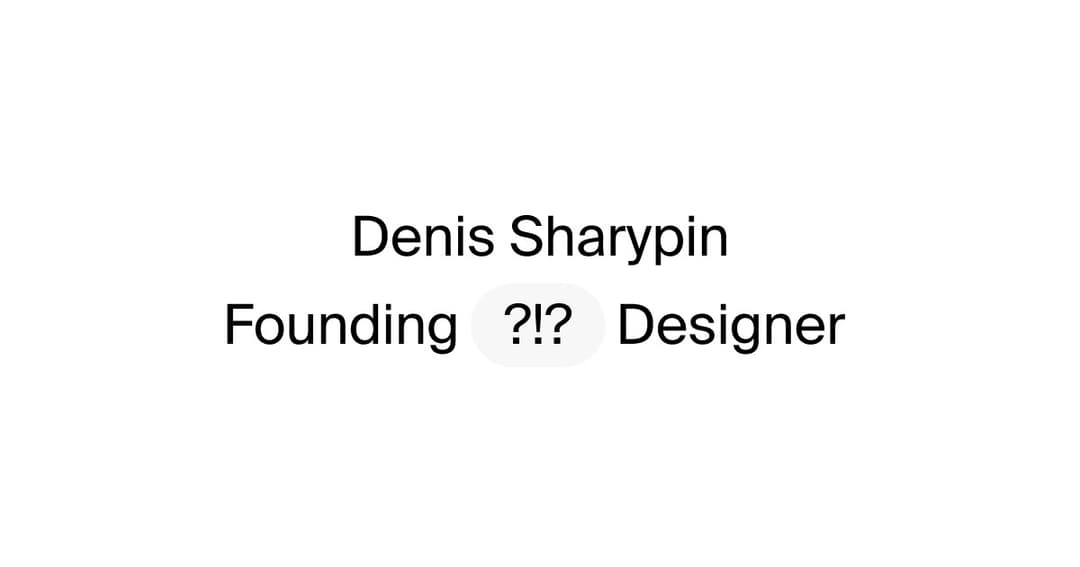 Denis Sharypin website homepage built with Framer