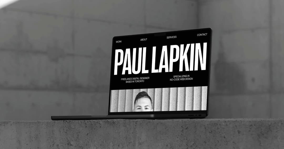 Paul Lapkin website homepage built with Framer