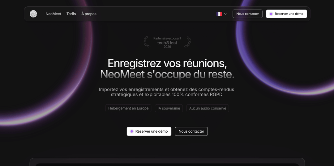 Neova Technologies – GDPR SaaS website homepage built with Framer