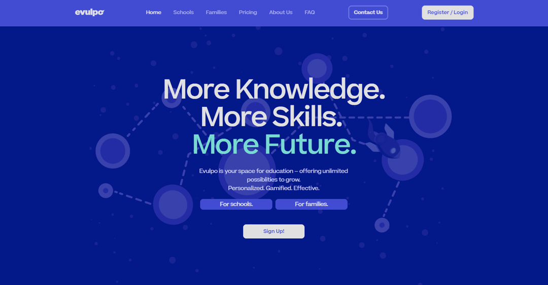 evulpo website homepage built with Framer