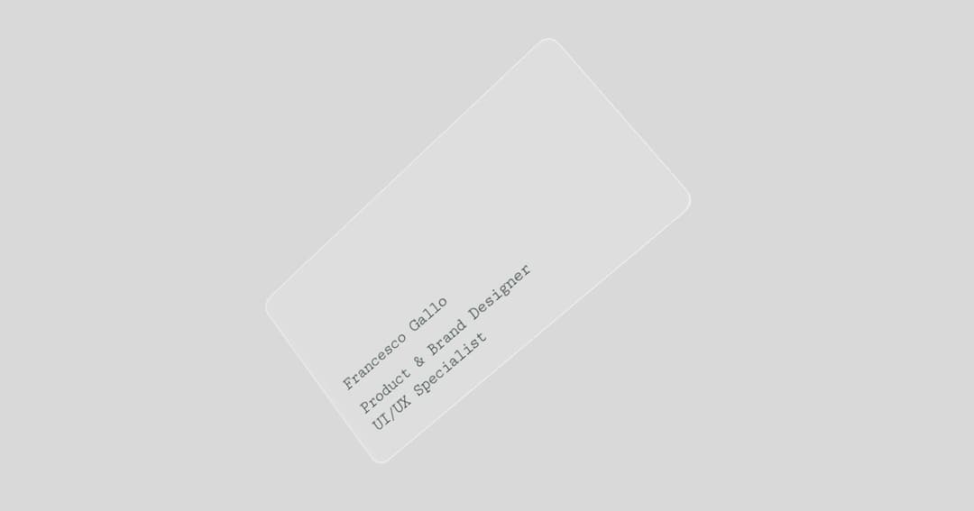Francesco Gallo – Personal Website website homepage built with Framer