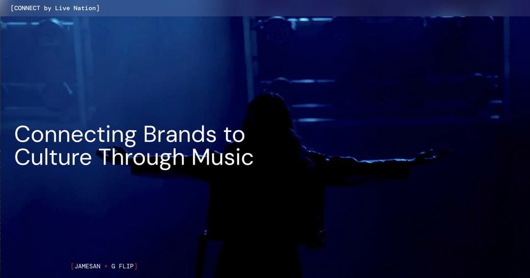 Connect by Live Nation website homepage built with Framer