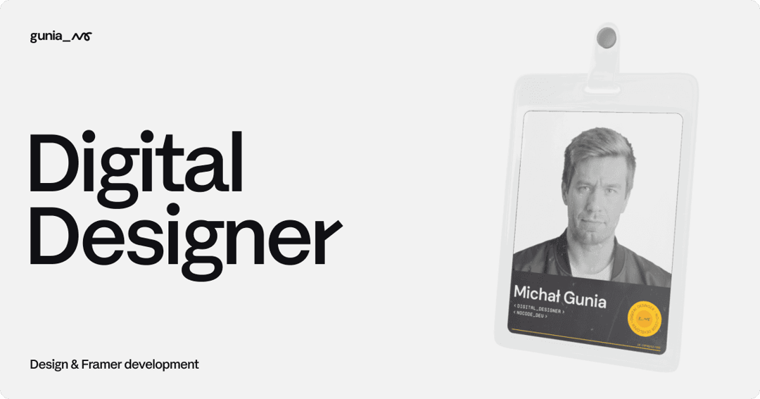 Portfolio - Gunia Michał website homepage built with Framer