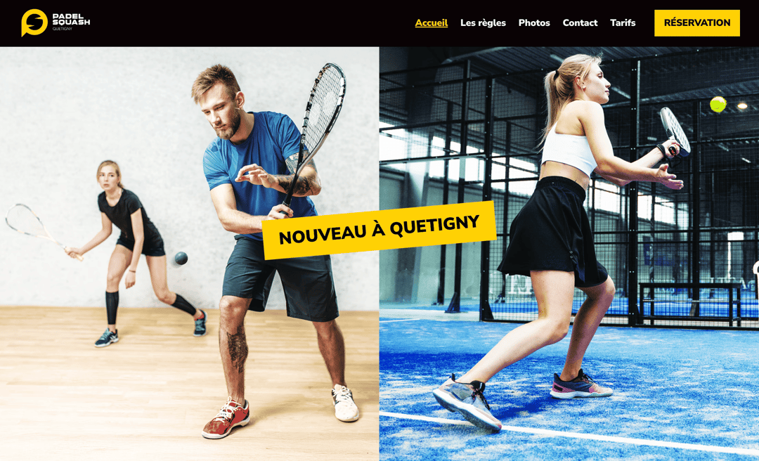 Padel Squash Quetigny website homepage built with Framer