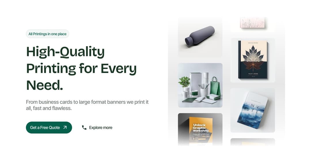Adi Printing Solutions website homepage built with Framer
