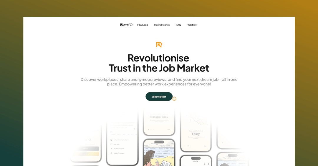 rateo website homepage built with Framer