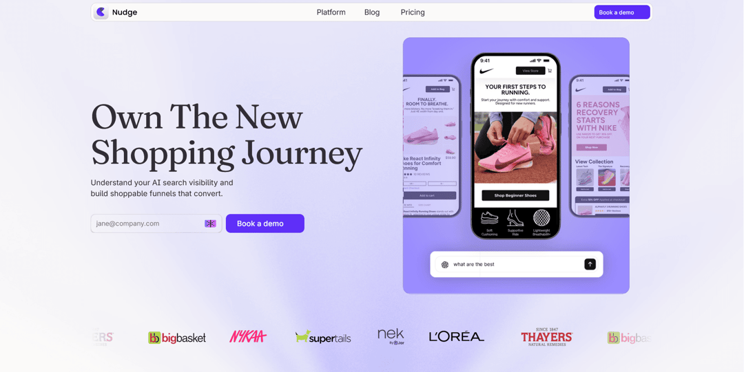 Nudgenow website homepage built with Framer