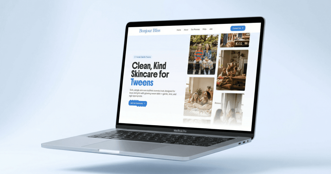 Bonjour Bliss website homepage built with Framer