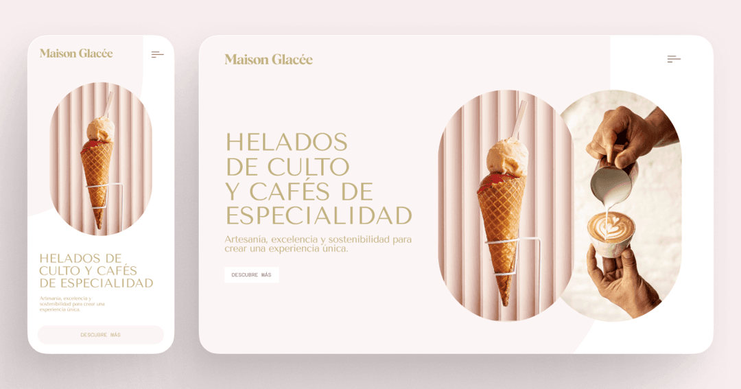 Maison Glacée website homepage built with Framer