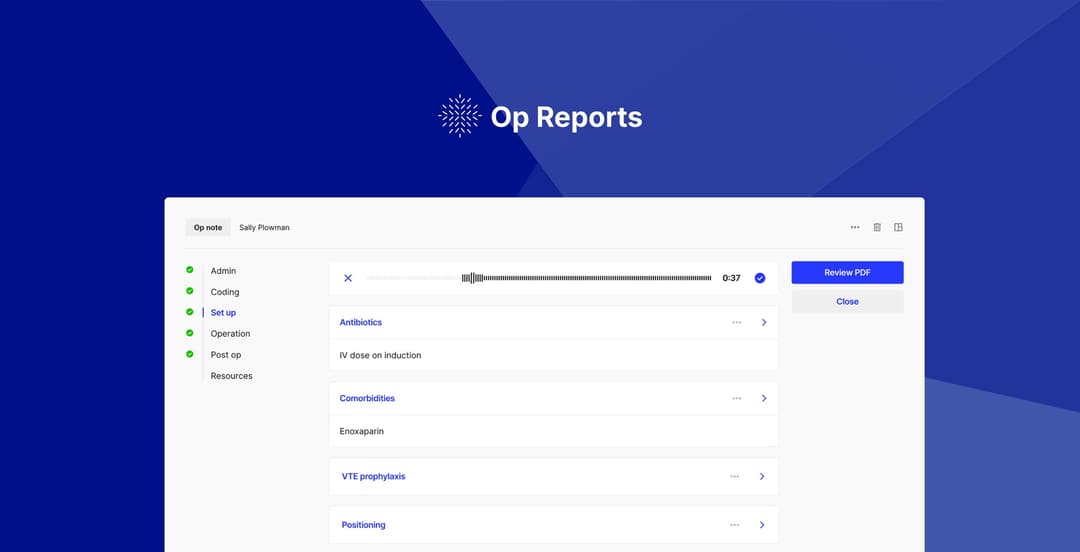 Op Reports website homepage built with Framer