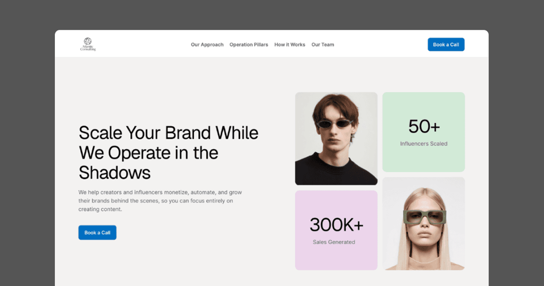 Consultingavc website homepage built with Framer