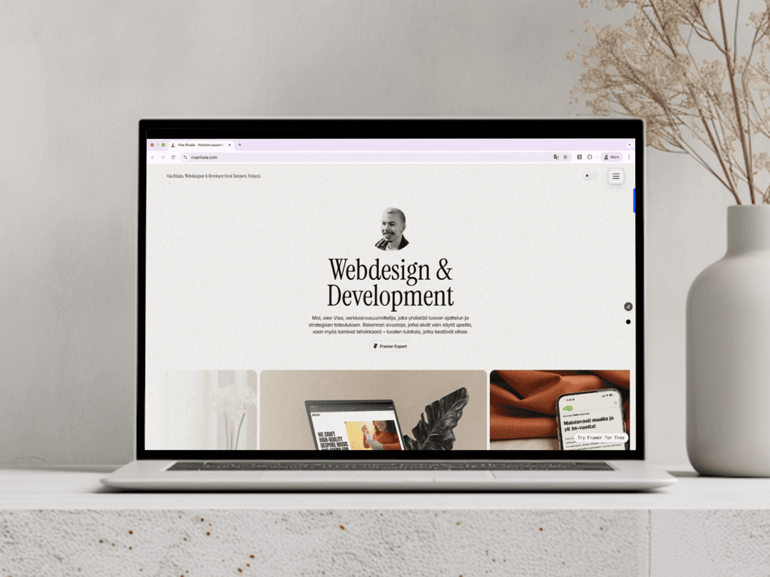 Visa Rikala website homepage built with Framer
