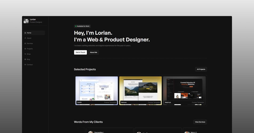 freedoo website homepage built with Framer